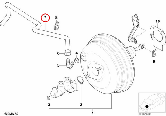 OEM vacuum tube 3431166004 for BMW E52. Original BMW.