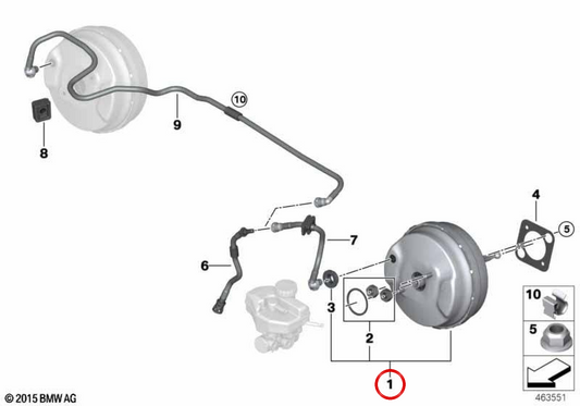 Kit di riparazione SERVOFRENO OEM 3436874524 per BMW G30, G31. BMW originale.