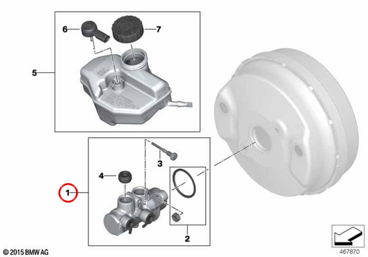 Kit de réparation OEM Frein Master Cylinder 3436881616 pour BMW F90, G30, G31, G32, G12, G01, F97, G02, F98. BMW d'origine.