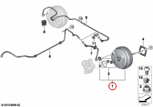 OEM 34338092746 Kit de réparation du servrie pour BMW F90, G30, G31, G32, G12. BMW d'origine.