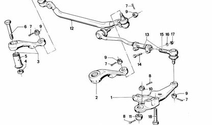 Palanca guía de dirección OEM 32211116761 para BMW Serie 7 E23 (728, 728i) Manual y Automático. Original BMW.