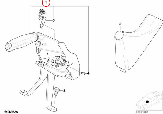 Alavanca do freio de mão em couro Dakota OEM 34406762193 para BMW X5 E53. BMW genuíno.