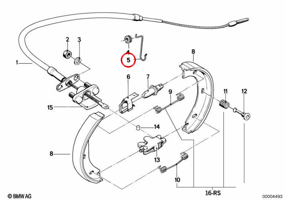 OEM clamping hook 3441115228 for BMW E21, E12, E24, E23, E38, E52. Original BMW.