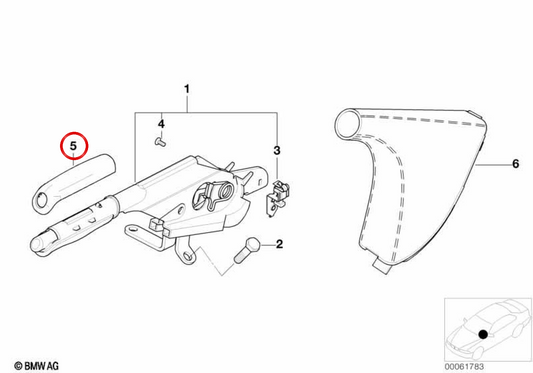 Clip di elsa freno a mano OEM 34412499101 per BMW E39. BMW originale.