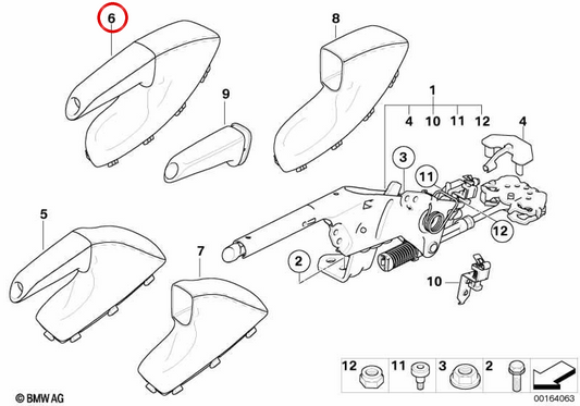 Lederabdeckung für Handbremse 34423424469 für BMW E83. Original BMW.
