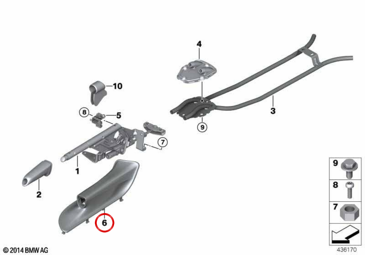 OEM Handbremsgriff Deckung 34426951561 für BMW E90, E91, E92, E93. Original BMW.