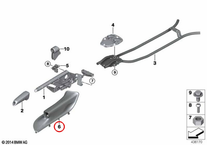 OEM Handbremsgriff Deckung 34426951561 für BMW E90, E91, E92, E93. Original BMW.