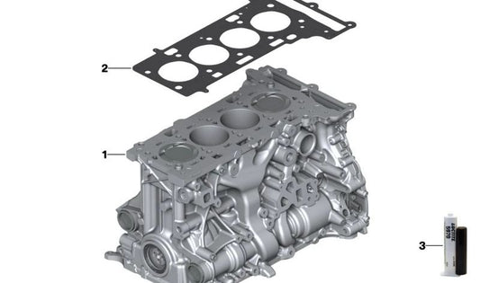 Bloque motor completo (Shortblock) OEM 11111025342 para BMW G20, G21, G30, G31, G01. Compatible con versiones 320e y 330e. Repuesto original BMW.