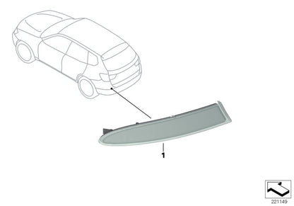 Reflector trasero derecho OEM 63147338808 para BMW F26 {xDrive20d, xDrive20i, M40i} modelos entre 2014 y 2018. Pieza original BMW.