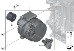 Polea del generador OEM 12317575518 para MINI R56, R56 LCI, Clubman R55, Cabrio R57, Coupé R58, Roadster R59, Countryman R60, Paceman R61... y más. Original MINI.
