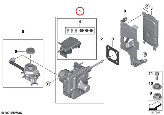 OEM Bremsregeleinheit 34505A9C088 für BMW IX (i20). Original BMW.