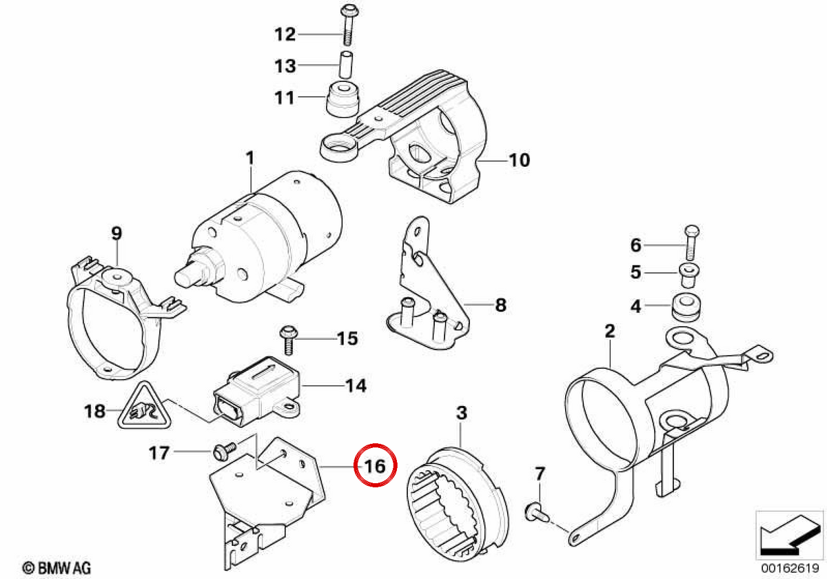 OEM 3451116016 Rotationsgeschwindigkeitssensor -Unterstützung für BMW E46, E39, E38. Original BMW.