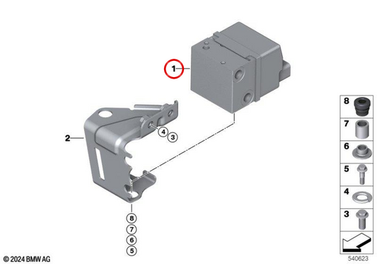 OEM-Heckdruckmodulator 34515A9DB11 für BMW Motorrad Motorräder CE 02 DC71, CE 02 AM DC81. Original BMW Motorrad.