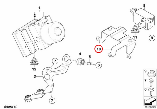 Suporte do sensor DSC OEM 34516758066 para BMW E85 Z4. BMW genuíno.