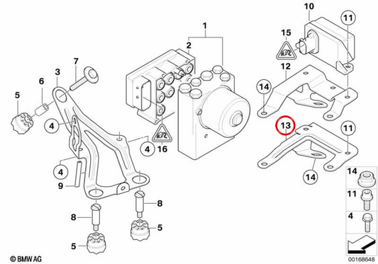 Support de capteur DSC OEM 34516769736 pour MINI R50, R53, Cabrio R52. MINI d'origine.