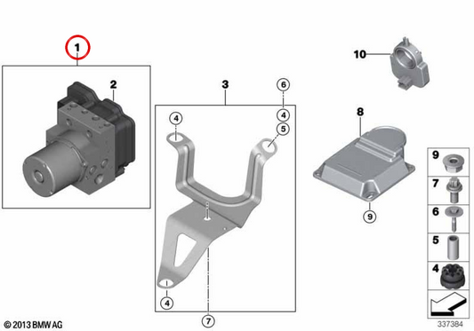 Módulo ABS (Hidroaggregat DXC) OEM 34516879439 para BMW F15, F16, F25, F26. Original BMW.