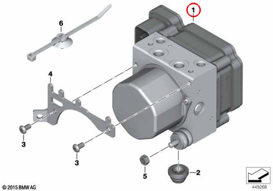 Modulador de pressão ABS esportivo OEM 34518526896 para motocicletas BMW HP4, S 1000 RR. Originais BMW Motorrad.