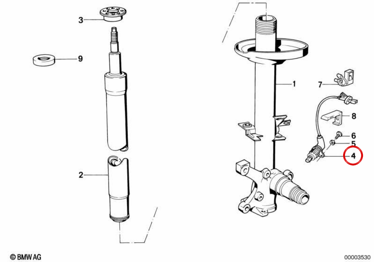 Sensor ABS OEM 34521181839 para BMW E34, E32. BMW genuíno.