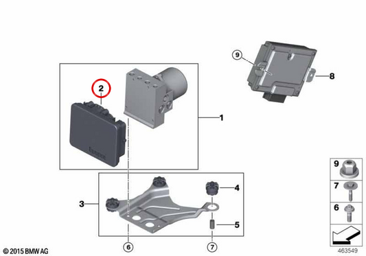 Kit de reparo da unidade de controle DSC OEM 34525A976E5 para BMW G20, G21, G28, F90, G30, G31, G38, G32, G01, G08, F97, G02, F98. BMW genuíno.