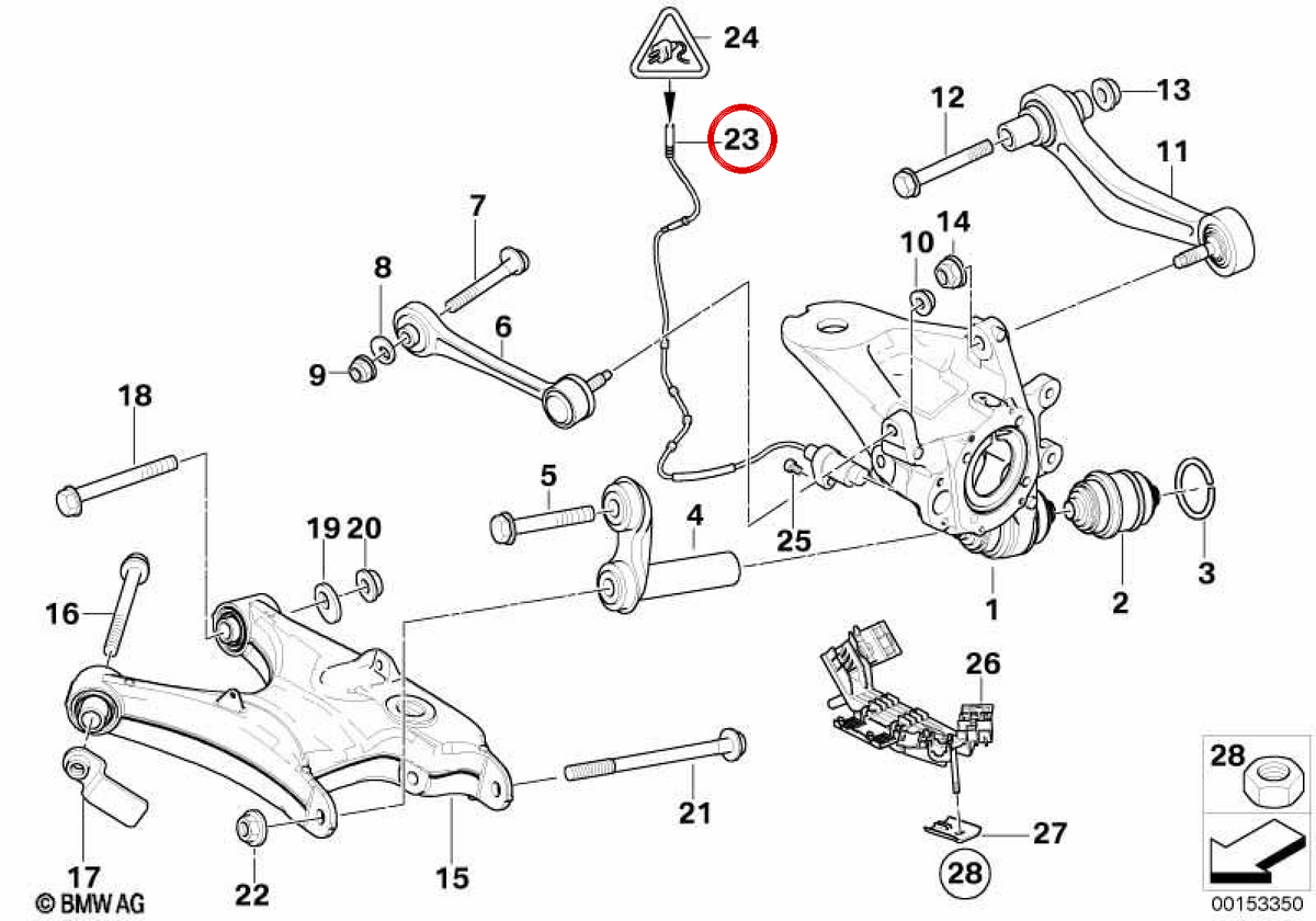 OEM Heck -ABS -Sensor 34526771705 für BMW x5 E53. Original BMW.
