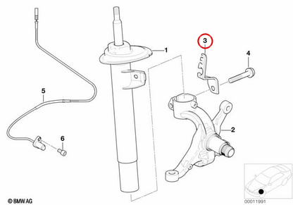 Supporto linea di linea OEM 34526780591 per BMW E46, E85, E86. BMW originale.
