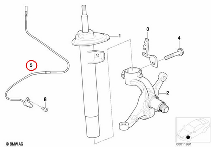 Rechte vordere Abs -Sensor 34526792896 für BMW E46, E85 und E86. Original BMW.