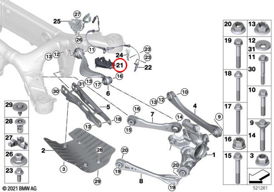 OEM links Unterstützung 34526866919 für BMW G31, G32. Original BMW.