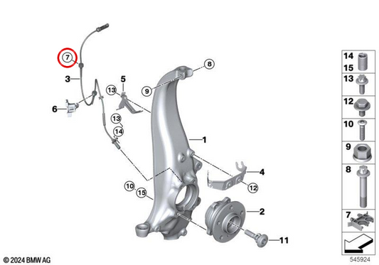 Sensore OEM ABS 34526896092 per BMW IX (I20). BMW originale.