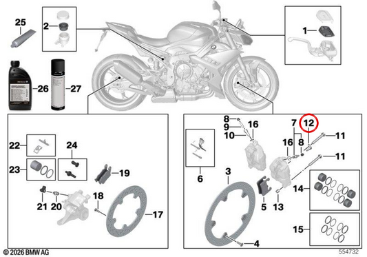 OEM Kabelführung 34528532553 für BMW Motorräder R1200GS, R1250GS, R nineT, F800R, M1000R... und mehr. Original BMW Motorrad.