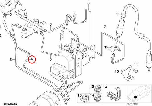OEM -Bremsrohr 34531165979 für BMW E52. Original BMW.