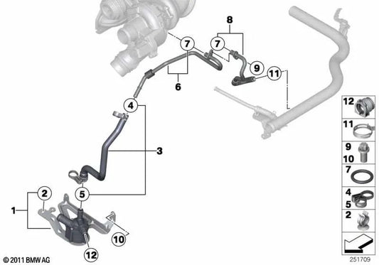 Kältemittelrohr für BMW F20, F21, F30, F31, F35 (OEM 11537600592). Original BMW.