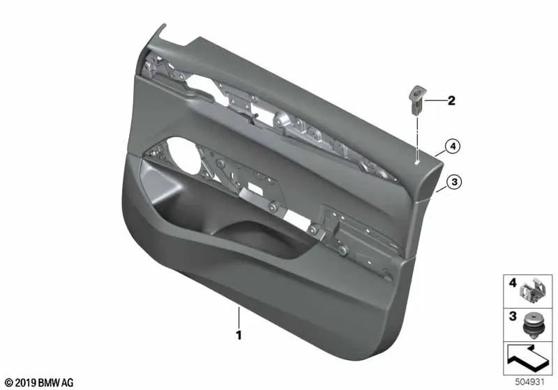 Couvrage de porte d'entrée droite pour BMW G32 (OEM 51416994134). BMW d'origine.