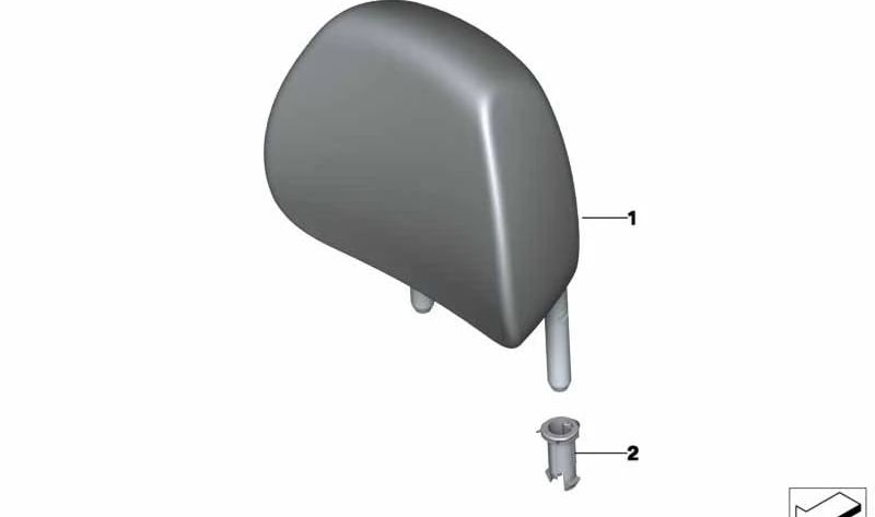 Reposacabezas de cuero negro OEM 52208062623 para BMW Serie 4 F33 y F33N. Pieza original BMW, para asiento trasero. Componente original, mismo diseño y calidad que de fábrica.