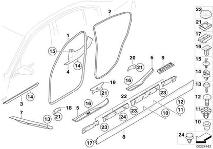 Tira Moldura De Entrada Frontal En Color Negro Para Bmw E90 E91 F31 F11 G31 G11 E31 F91 E71.