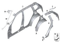 A-pillar connection/right windshield drift OEM 41007330332 for BMW X3 F25 sDrive18d, sDrive20i, xDrive20i... and more. Genuine BMW.