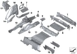 Fondo del maletero derecho OEM 41117267350 para BMW X3 F25, X4 F26. Original BMW.