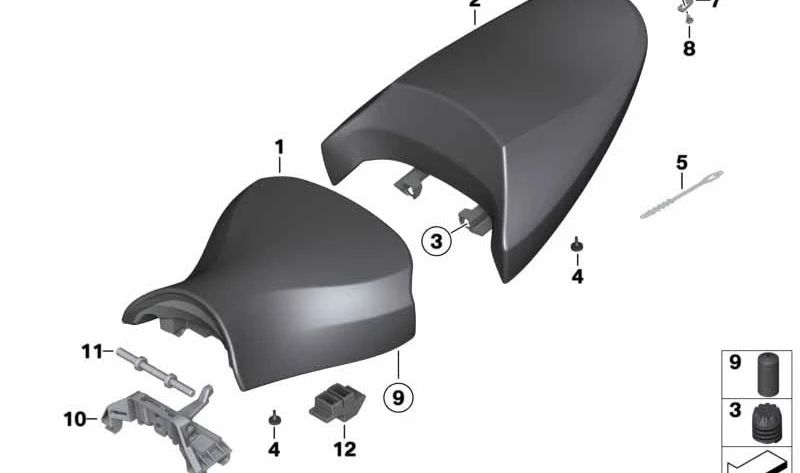 Estribo de cierre OEM 52532307788 para motos BMW K1200GT, K1200RS, R1200ST... y más. Original BMW Motorrad.