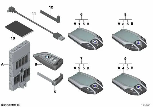 Display Key for BMW G30, G31 5 Series, G32 6 Series, G11, G12 7 Series (OEM 66125A66294). Genuine BMW