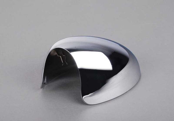 Cubierta izquierda de espejo retrovisor cromada OEM 51167123293 para MINI R50, R52, R53. Recambio original MINI. Ideal para sustituir tapa espejo dañada o personalizar con acabado en cromo.