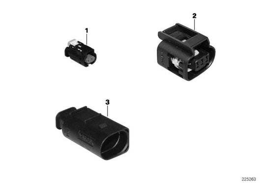 Conector universal 2 pines OEM 12527804179 para BMW {E81,E82,E87,E88,F20,F21,F22,E90,E91,E92,E93,F30,F31,F34,F32,F33,F36,E60,E61,F07,F10,F11,E63,E64,F01,F02,E84,E83,F25,E70,E71} y MINI {R55,R56,R57,R58,R59,R60,R61}. Original BMW y MINI.