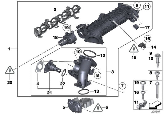 Elemento de fijación OEM 11618511918 para BMW F20, F21, F30, F31, F10, F11, X1 E84, X3 F25, X5 F15... y más. Original BMW.
