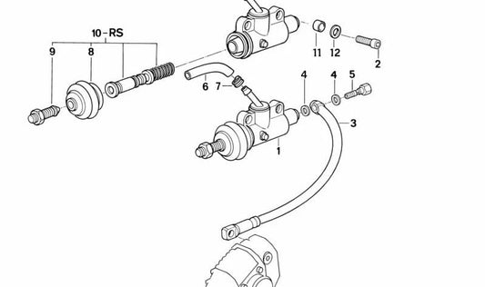 Kit di riparazione del cilindro del freno anteriore principale OEM 34312311064 per motociclette BMW K1, K100 RS, K1100 RS ... e altro. BMW MOTORAD originale.