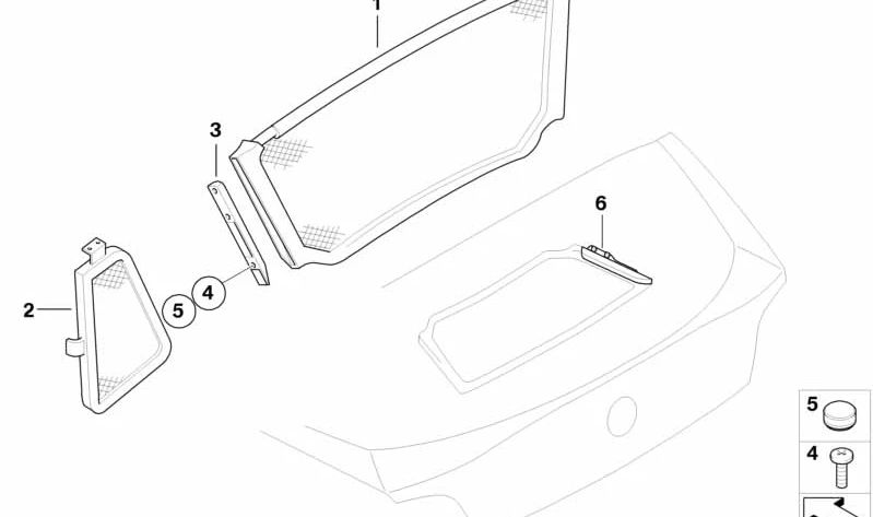 Soporte exterior izquierdo OEM 54347117749 para BMW Z4 E85. Original BMW.