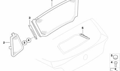 Soporte exterior izquierdo OEM 54347117749 para BMW Z4 E85. Original BMW.