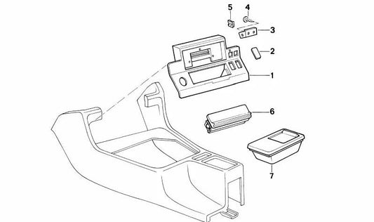 Console Central Embellientiel OEM 51168181100 pour la série BMW 5 E34. BMW d'origine.