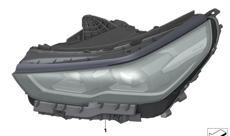 Faro delantero derecho (lado pasajero) OEM 63115A878C6 para BMW Serie 5 G60, G61. Repuesto original BMW.