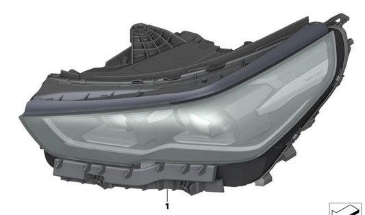 Faro delantero derecho (lado pasajero) OEM 63115A878C6 para BMW Serie 5 G60, G61. Repuesto original BMW.
