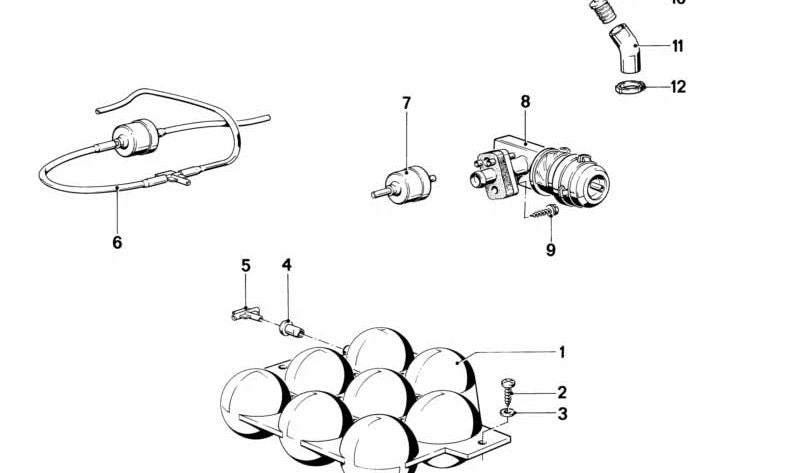 Válvula de água OEM 64111376321 para BMW E23 {728, 728i, 730, 732, 733i}. Compatível com modelos com motor M30 fabricado entre 1977 e 1982. Substituição original da BMW.