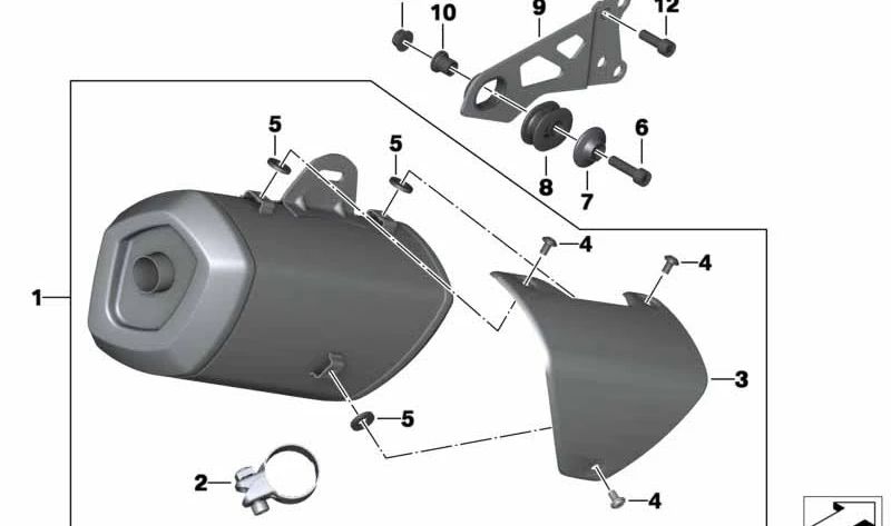 Tampa de escapamento traseiro OEM 18517729506 para motocicletas BMW C 600 Sport, C 650 Sport. Originais BMW Motorrad.