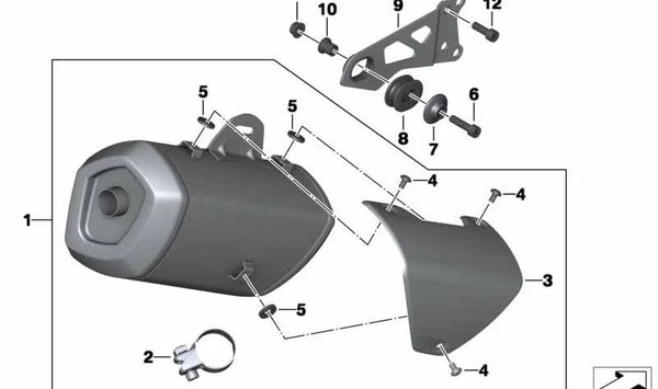 Silenciador adicional OEM 18517725518 para BMW Motorrad C 600 Sport, C 650 Sport. Original BMW Motorrad.